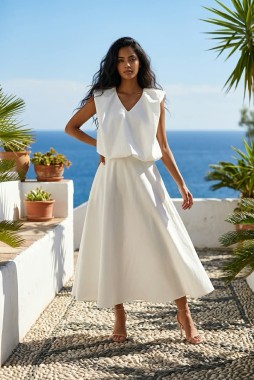 KOMPLET DONATAKOŁO biały bawełna