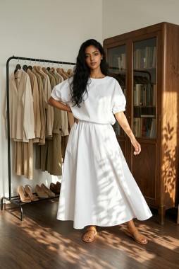 KOMPLET ADOREKOŁO biały bawełna