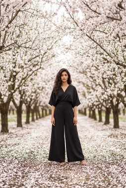 KOMPLET ETI czarny - jedwab - uszyty we WROCŁAWIU 