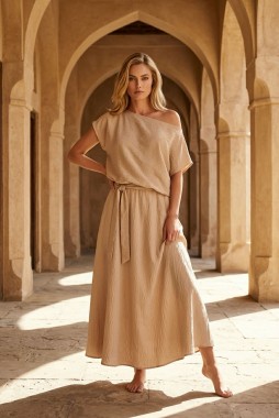 LATO 2026 Komplet RAMIĘKOŁO jedwab GOLD BEIGE